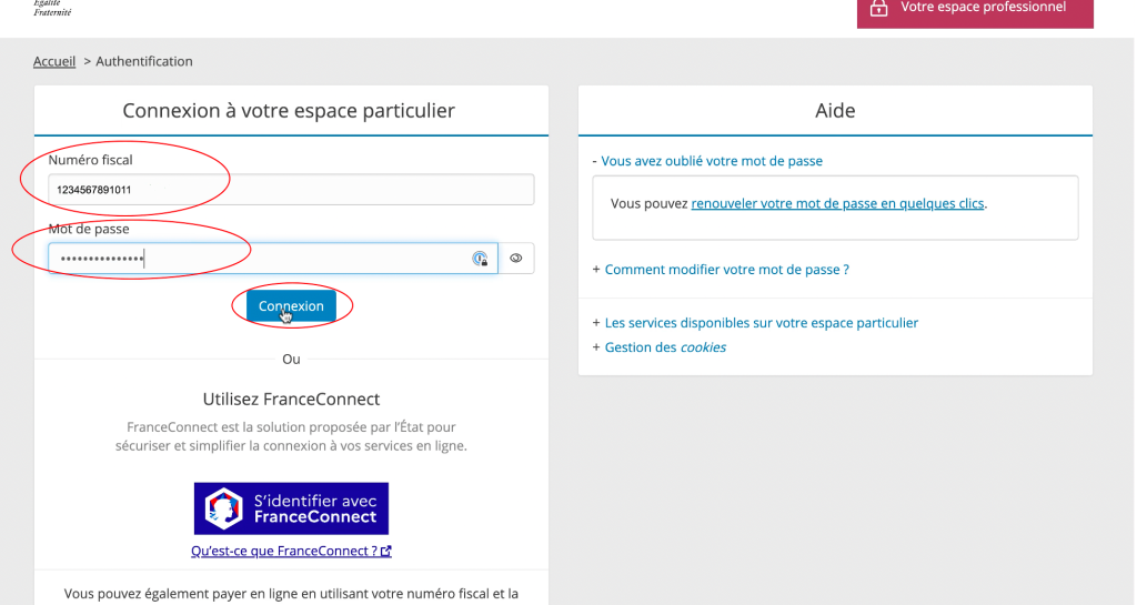 Compte site impôts